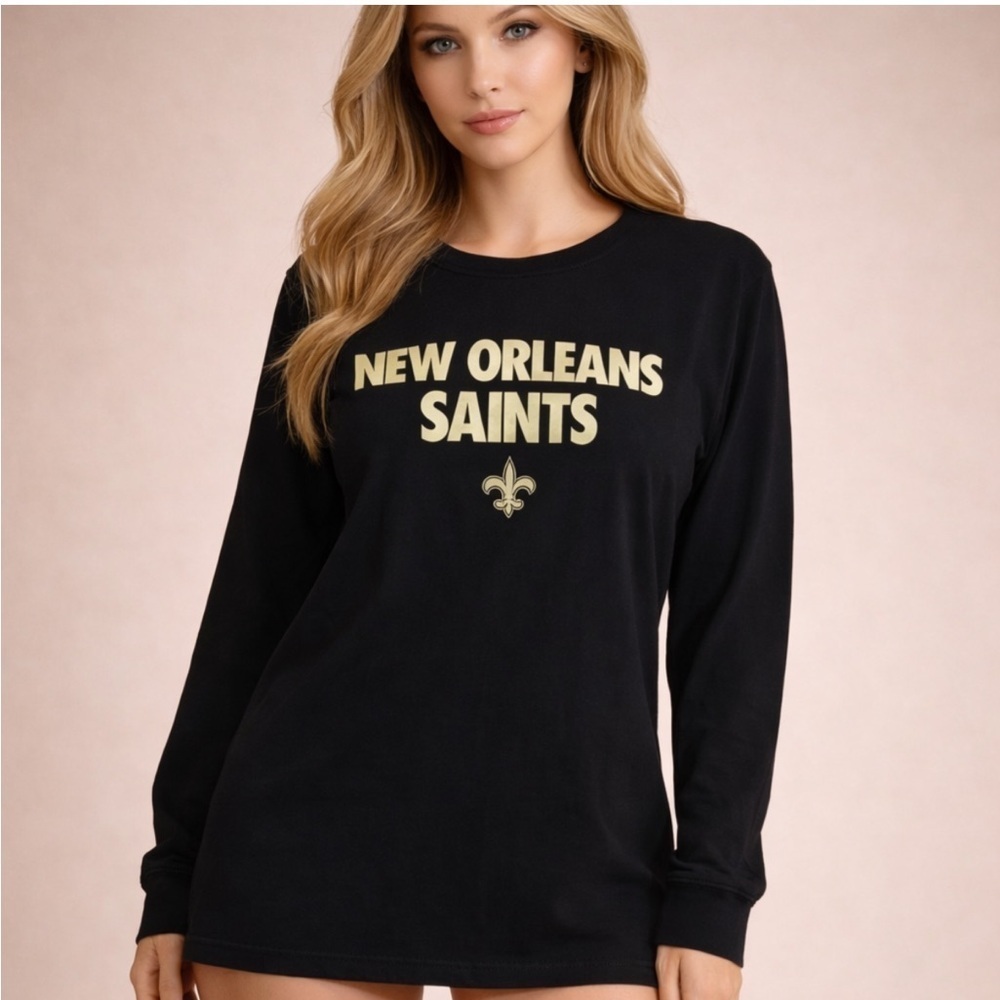Nike New Orleans Saints Long Sleeve Shirt XXL NFL Team Apparel Black Gold